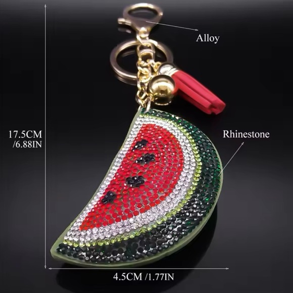 Watermelon Rhinestone Keychain/Keyring/accessories/Jewelry FREE PALESTINE! - Picture 6 of 6